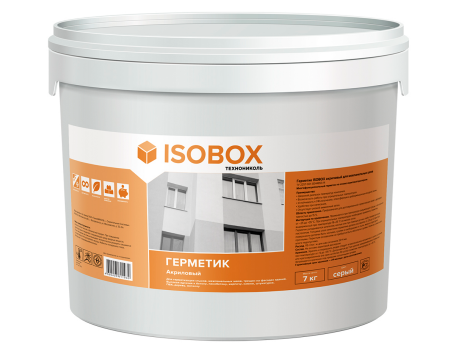Герметик ISOBOX акриловый для межпанельных швов (серый), 7 кг картинка