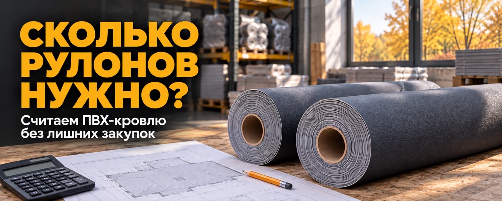 Сколько рулонов нужно? Считаем ПВХ-кровлю без лишних закупок