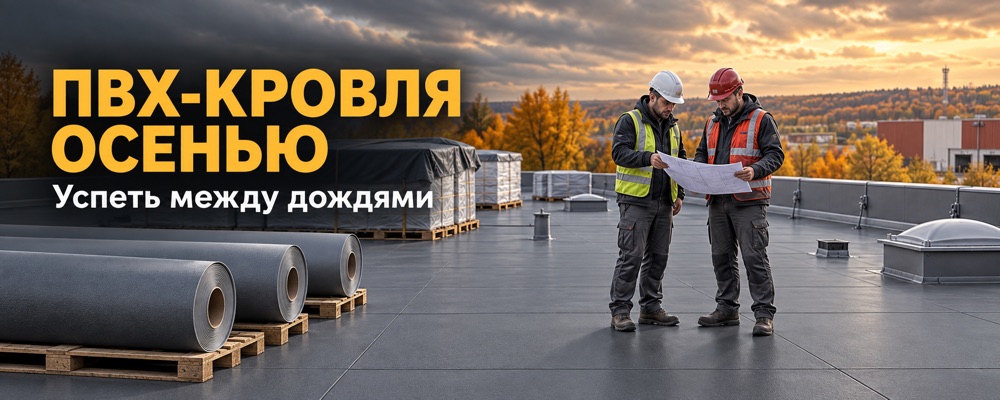 Монтаж ПВХ-мембраны осенью: как спланировать работы между дождями